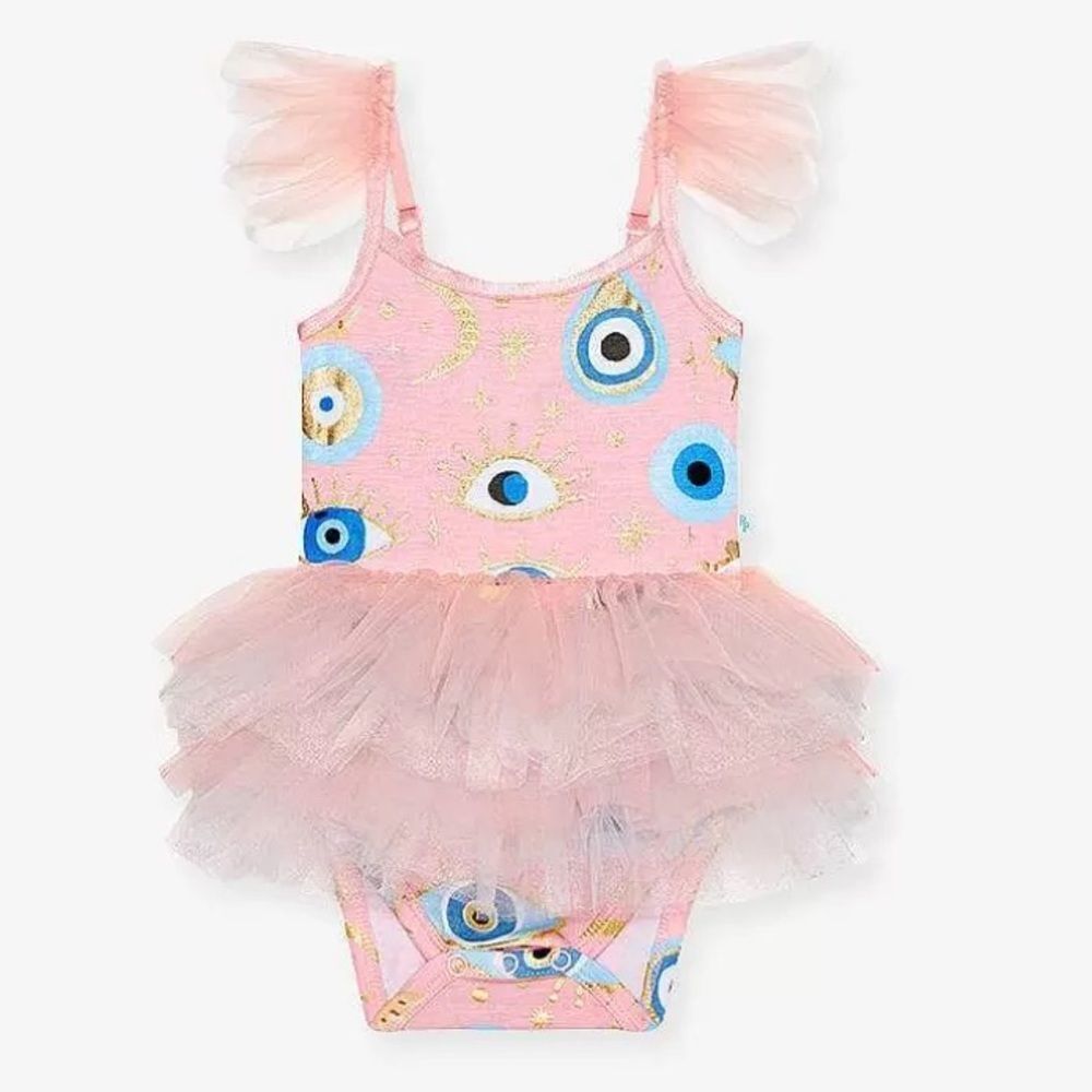 NWT POSH PEANUT FIONA TULLE BODYSUIT WITH MATCHING SOCKS 18/24M - Picture 2 of 12